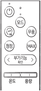 2021년 무풍 BESPOKE, 벽걸이 에어컨 리모컨 이미지